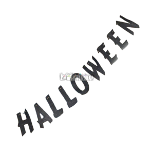 Banderin de Goma Eva Frase Halloween con Brillo 2 metros