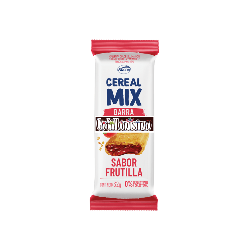 Barrita de Cereal Mix Rellena Sabor Frutilla x32g