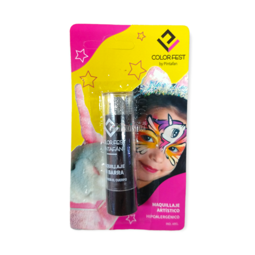 Maquillaje en Barra Glitter Plateado 4gr Pintafan