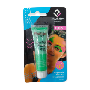 Blister Individual Maquillaje en Crema Al Agua Pomo Fluo Color Verde 10gr Pintafan