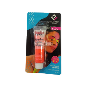 Blister Individual Maquillaje en Crema Al Agua Pomo Fluo Color Naranja 10gr Pintafan