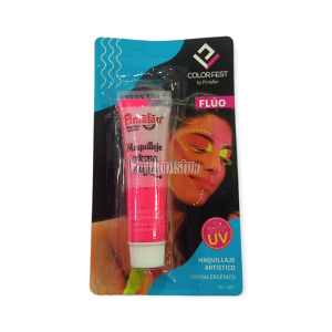 Blister Individual Maquillaje en Crema Al Agua Pomo Fluo Color Rosa 10gr Pintafan