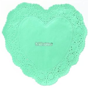 Blonda Papel Corazon Color Verde 15 Cm X100 unidades