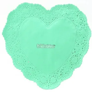 Blonda Papel Corazon Color Verde 15 Cm X100 unidades