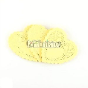 Blonda Papel Corazon Color Amarillo 15 Cm X100 unidades