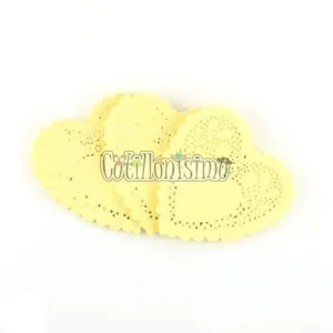 Blonda Papel Corazon Color Amarillo 15 Cm X100 unidades