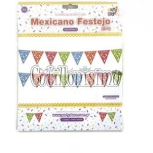 Banderin Mexicano Multicolor BOTELLAS 2 Mts - Imagen 2