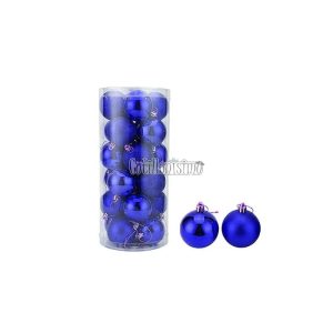 Bolas Azul Plasticas Navidad Metalizada - Frost 3cm x12 Unidades