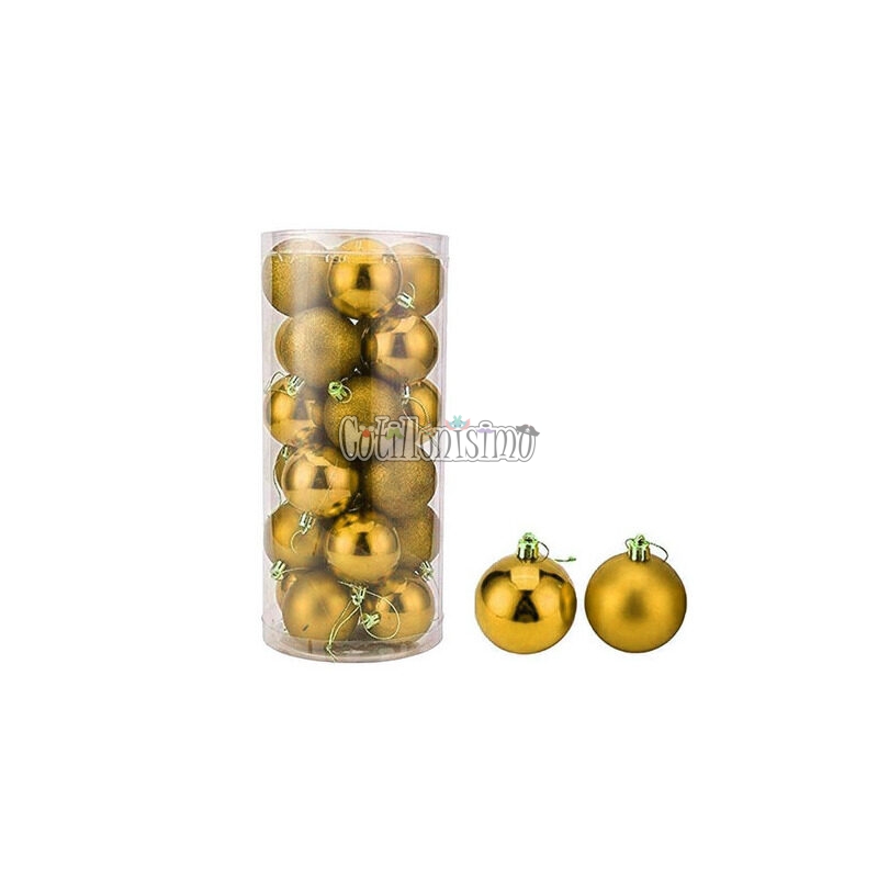 Bolas Doradas Plasticas Navidad Metalizada - Frost 3cm x12 Unidades