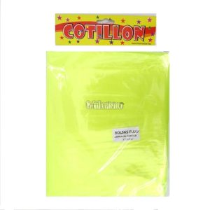 Bolsa Cotillon Fluo Color AMARILLA X10 Unidades 50 x 70cm