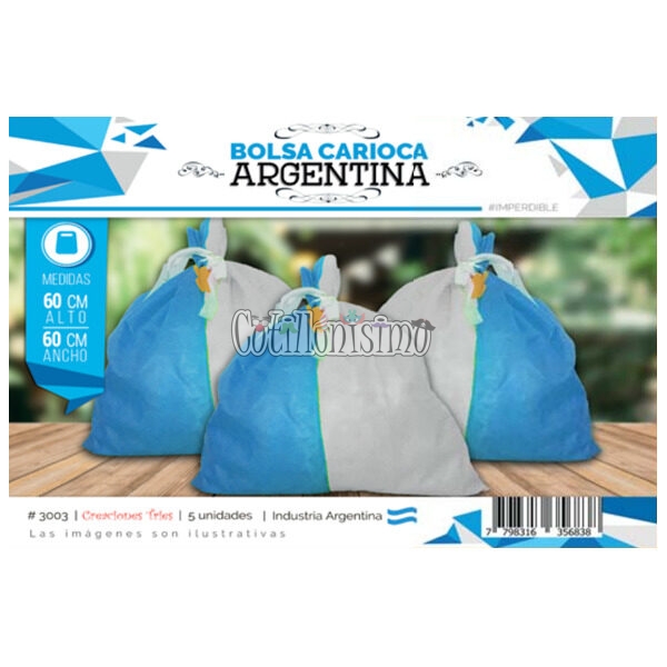Bolsa Carioca ARGENTINA X5 Unidades- 60cm X 60cm (FRISELINA)