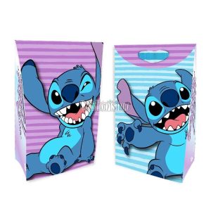 Bolsas de Carton Stitch con Fuelle y Glitter x8 Unidades