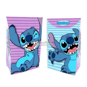 Bolsas de Carton Stitch con Fuelle y Glitter x8 Unidades