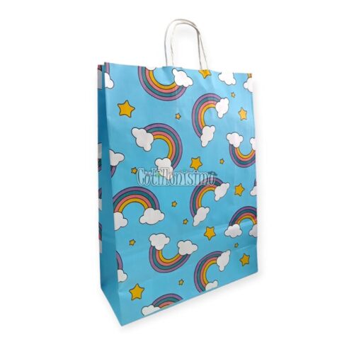 Bolsa Papel ARCOIRIS con Manija 30 x 12 x 41 Cm