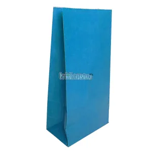 Bolsa Papel Color Celeste 12 x 7 Cm X 24cm x10 Unidades