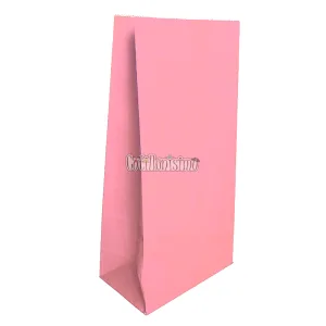 Bolsa Papel Color Rosa Pastel 12 x 7 Cm X 24cm x10 Unidades