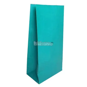 Bolsa Papel Color Turquesa 12 x 7 Cm X 24cm x10 Unidades