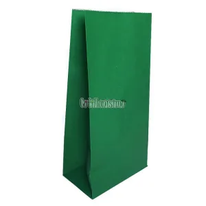 Bolsa Papel Color Verde 12 x 7 Cm X 24cm x10 Unidades