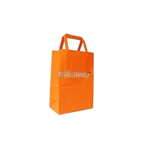 Bolsa Papel Naranja con Manija 22 x 10 x 30 Cm
