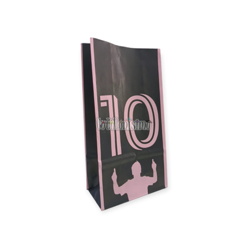 Bolsa Papel Inter Miami Negro 12 x 7 Cm X 24cm x10 Unidades
