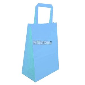 Bolsa Papel Celeste Pastel con Manija 22 x 10 x 30 Cm