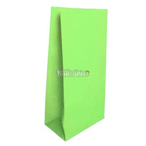 Bolsa Papel Color Verde Manzana 12 x 7 Cm X 24cm x10 Unidades