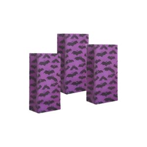 Bolsa Papel Color Violeta con Murciélagos 12 x 7 Cm X 24cm x10 Unidades