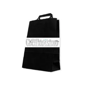Bolsa Papel Negra con Manija 30 x 12 x 41 Cm