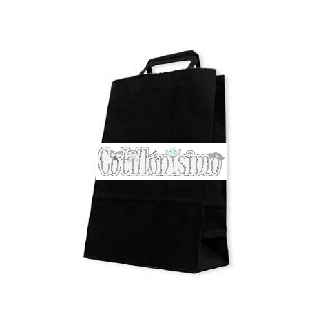 Bolsa Papel Negra con Manija 30 x 12 x 41 Cm