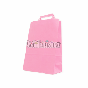 Bolsa Papel Rosa Pastel con Manija 30 x 12 x 41 Cm