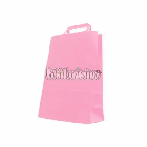 Bolsa Papel Rosa Pastel con Manija 30 x 12 x 41 Cm