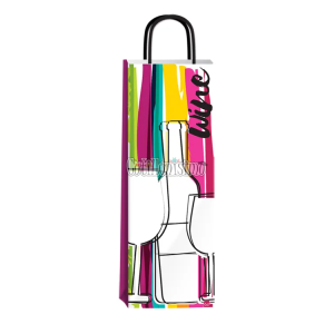 Bolsa de Papel para Vino con Manija 14 x 8 x 40 Cm Colour Wine