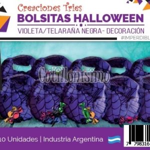 Bolsita Cotillon Redonda Telaraña Base Violeta (Friselina) X10