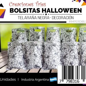 Bolsita Cotillon Telaraña Negra Base Blanca (Friselina) X10