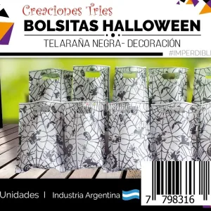 Bolsita Cotillon Telaraña Negra Base Blanca (Friselina) X10