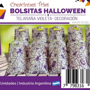Bolsita Cotillon Telaraña Violeta Base Blanca (Friselina) X10