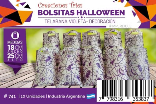Bolsita Cotillon Telaraña Violeta Base Blanca (Friselina) X10