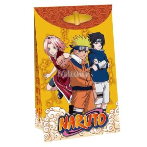 Bolsas de Carton Naruto con Fuelle y Glitter x8 Unidades