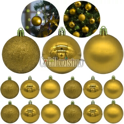 Bolas Doradas Plásticas Navidad Metalizada - Frost - Gibreada 4cm x15 Unidades