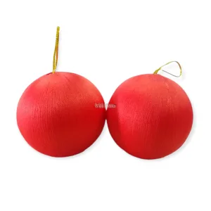 Borla Navideña Forrada Roja 6cm x2 Unidades