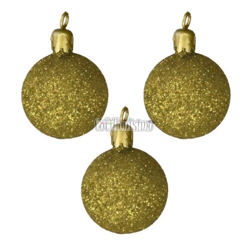 Bolas Doradas Plasticas Navidad Gibreadas 5cm x3 Unidades