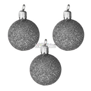 Bolas Plateadas Plasticas Navidad Gibreadas 5cm x3 Unidades
