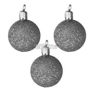 Bolas Plateadas Plasticas Navidad Gibreadas 5cm x3 Unidades