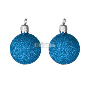 Borla Navideña Gibreada Turquesa 6cm x2 Unidades