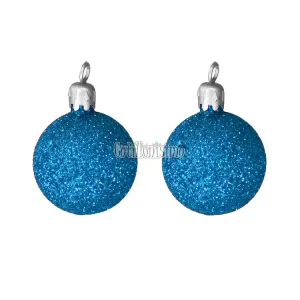 Borla Navideña Gibreada Turquesa 6cm x2 Unidades