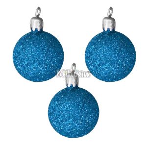 Bolas Turquesa Plasticas Navidad Gibreadas 5cm x3 Unidades