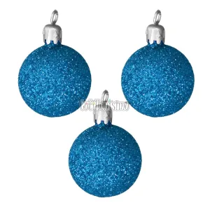 Bolas Turquesa Plasticas Navidad Gibreadas 5cm x3 Unidades