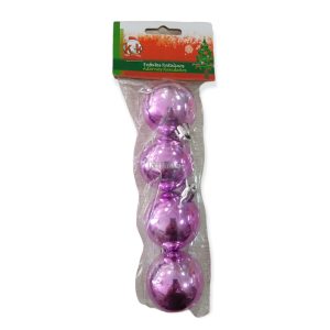 Borla Navideña Metalizada Lila Lisa 4cm x4 Unidades - Imagen 2