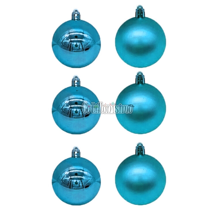 Bolas Turquesas Plásticas Metalizadas y Opacas 5cm x6 Unidades