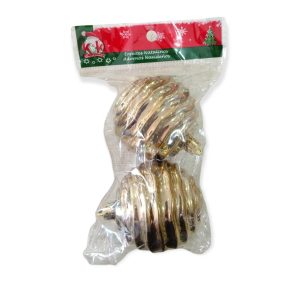 Borla Navideña Metalizada Dorada Rayada 7cm x2 Unidades - Imagen 2
